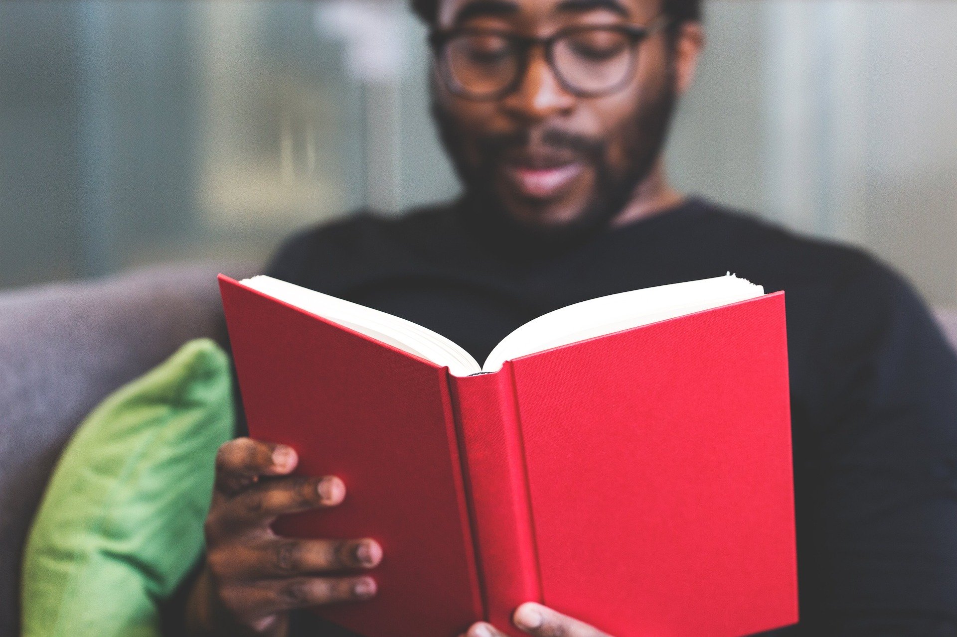 Man reading book